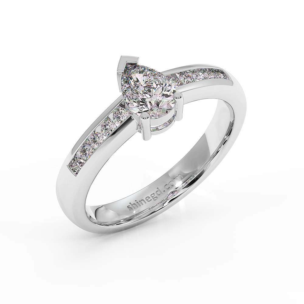 18K Gold Diamond Solitaire Ring